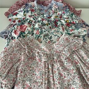 Bundle of 5 Janie and Jack Girls items 3 Blouses size 6years  2 dresses 7 years